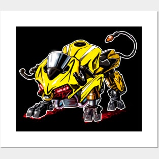 Ducati Panigale Bull Yellow Posters and Art